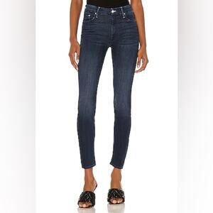 MOTHER High Waisted Looker in Tongue And Chic Womens 32 Blue Stretch Jeans